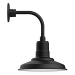 Warehouse Drop Curved Arm Outdoor Wall Light - Black