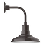 Warehouse Drop Curved Arm Outdoor Wall Light - Architectural Bronze