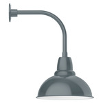 Cafe Drop Arm Outdoor Wall Light - Slate Gray / White