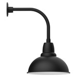 Cafe Drop Arm Outdoor Wall Light - Black / White