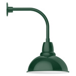 Cafe Drop Arm Outdoor Wall Light - Forest Green / White