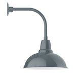 Cafe Drop Arm Outdoor Wall Light - Slate Gray / White
