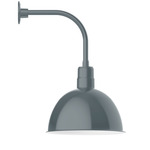 Deep Bowl Drop Arm Outdoor Wall Light - Slate Gray