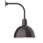 Deep Bowl Drop Arm Outdoor Wall Light - Architectural Bronze