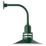 Atomic Curved Arm Outdoor Wall Light - Forest Green / Clear