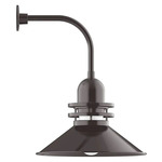 Atomic Rings Curved Arm Outdoor Wall Light - Architectural Bronze / Clear