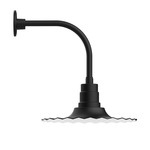 Radial Curved Arm Outdoor Wall Sconce - Black