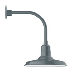 Warehouse Drop Curved Arm Outdoor Wall Light - Slate Gray
