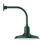 Warehouse Drop Curved Arm Outdoor Wall Light - Forest Green