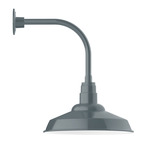 Warehouse Drop Curved Arm Outdoor Wall Light - Slate Gray
