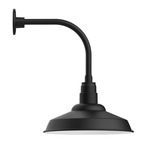 Warehouse Drop Curved Arm Outdoor Wall Light - Black