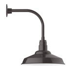 Warehouse Drop Curved Arm Outdoor Wall Light - Architectural Bronze