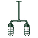 Vaportite Linear Outdoor Pendant - Forest Green / Clear