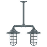 Vaportite Linear Cap Outdoor Pendant - Slate Gray / Clear