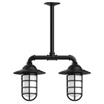 Vaportite Linear Cap Outdoor Pendant - Black / Clear