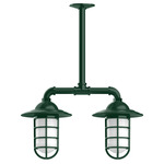 Vaportite Linear Cap Outdoor Pendant - Forest Green / Clear
