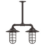 Vaportite Linear Cap Outdoor Pendant - Architectural Bronze / Clear