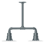 Radial 2 Light Linear Outdoor Pendant - Slate Gray