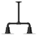 Radial 2 Light Linear Outdoor Pendant - Black