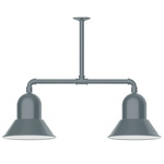 Prima 2 Light Linear Outdoor Pendant - Slate Gray / White