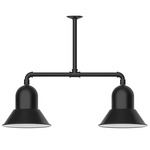 Prima 2 Light Linear Outdoor Pendant - Black / White