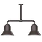 Prima 2 Light Linear Outdoor Pendant - Architectural Bronze / White