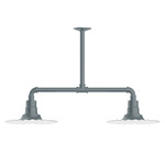 Radial 2 Light Linear Outdoor Pendant - Slate Gray