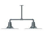 Radial 2 Light Linear Outdoor Pendant - Slate Gray