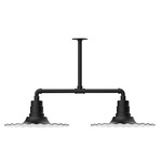 Radial 2 Light Linear Outdoor Pendant - Black