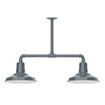 Warehouse 2 Light Linear Outdoor Pendant - Slate Gray