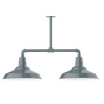 Warehouse 2 Light Linear Outdoor Pendant - Slate Gray