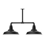Warehouse 2 Light Linear Outdoor Pendant - Black