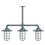 Vaportite Linear Cap Outdoor Pendant - Slate Gray / Clear
