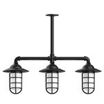 Vaportite Linear Cap Outdoor Pendant - Black / Clear