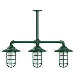 Vaportite Linear Cap Outdoor Pendant - Forest Green / Clear