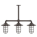 Vaportite Linear Cap Outdoor Pendant - Architectural Bronze / Clear