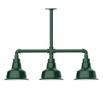 Warehouse 3 Light Linear Outdoor Pendant - Forest Green