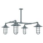 Vaportite 4 Light Square Outside Pendant - Slate Gray / Clear