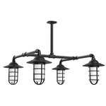 Vaportite 4 Light Square Outside Pendant - Black / Clear