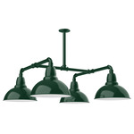 Cafe 4 Light Outdoor Pendant - Forest Green
