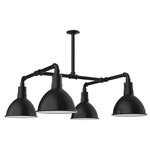 Deep Bowl 4-Light Outdoor Pendant - Black