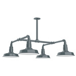 Warehouse 4 Light Outdoor Pendant - Slate Gray