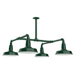 Warehouse 4 Light Outdoor Pendant - Forest Green