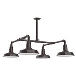 Warehouse 4 Light Outdoor Pendant - Architectural Bronze