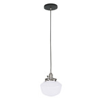 Uno Pendant - Brushed Nickel / Black