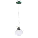 Uno Pendant - Brushed Nickel / Forest Green