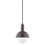 Stack Ray Small Pendant with Glass Globe - Architectural Bronze / Opal