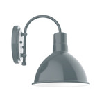 Deep Bowl Hook Arm Outdoor Wall Light - Slate Gray
