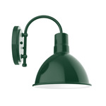 Deep Bowl Hook Arm Outdoor Wall Light - Forest Green