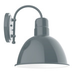 Deep Bowl Hook Arm Outdoor Wall Light - Slate Gray